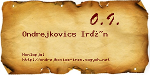Ondrejkovics Irén névjegykártya